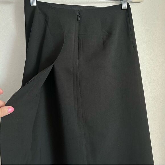 COS Mid-Length Overlapping Skirt in black - Picture 8 of 14